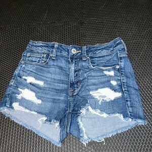 American Eagle Outfitters Ripped Blue Jean Shorts